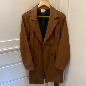 Beautiful never-worn vegan leather trench coat from Princess Polly